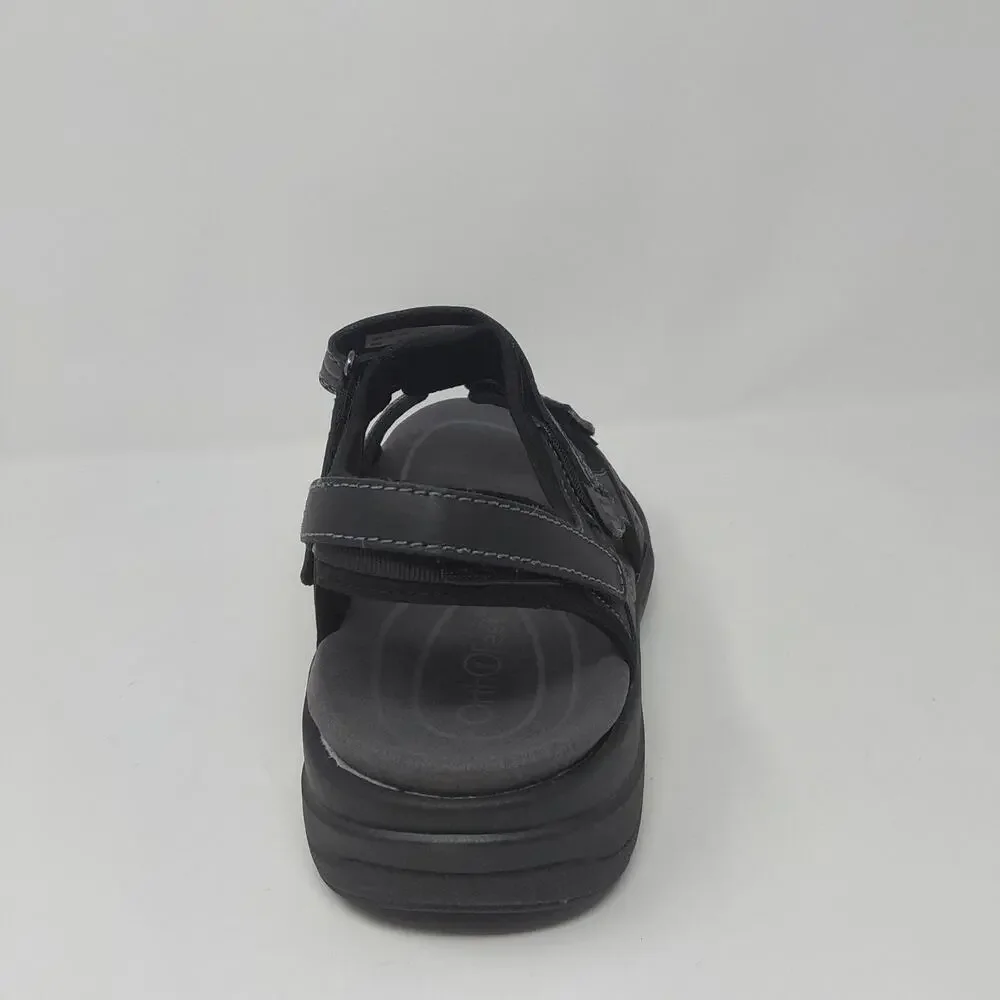 Orthofeet Men's Gemini 566 Black Leather Orthopedic Walking Sandals US 10 NWB